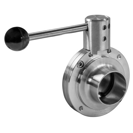 4 Butterfly Valve, Pull Handle/Clamp Ends, 304-Viton